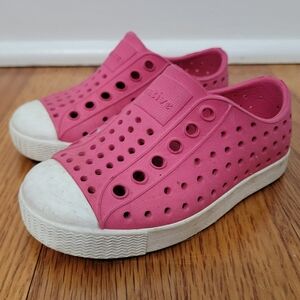 Native Jefferson Girl's Pink Shoes, Sz 6 (C6) Slip On Casual Waterproof Toddler